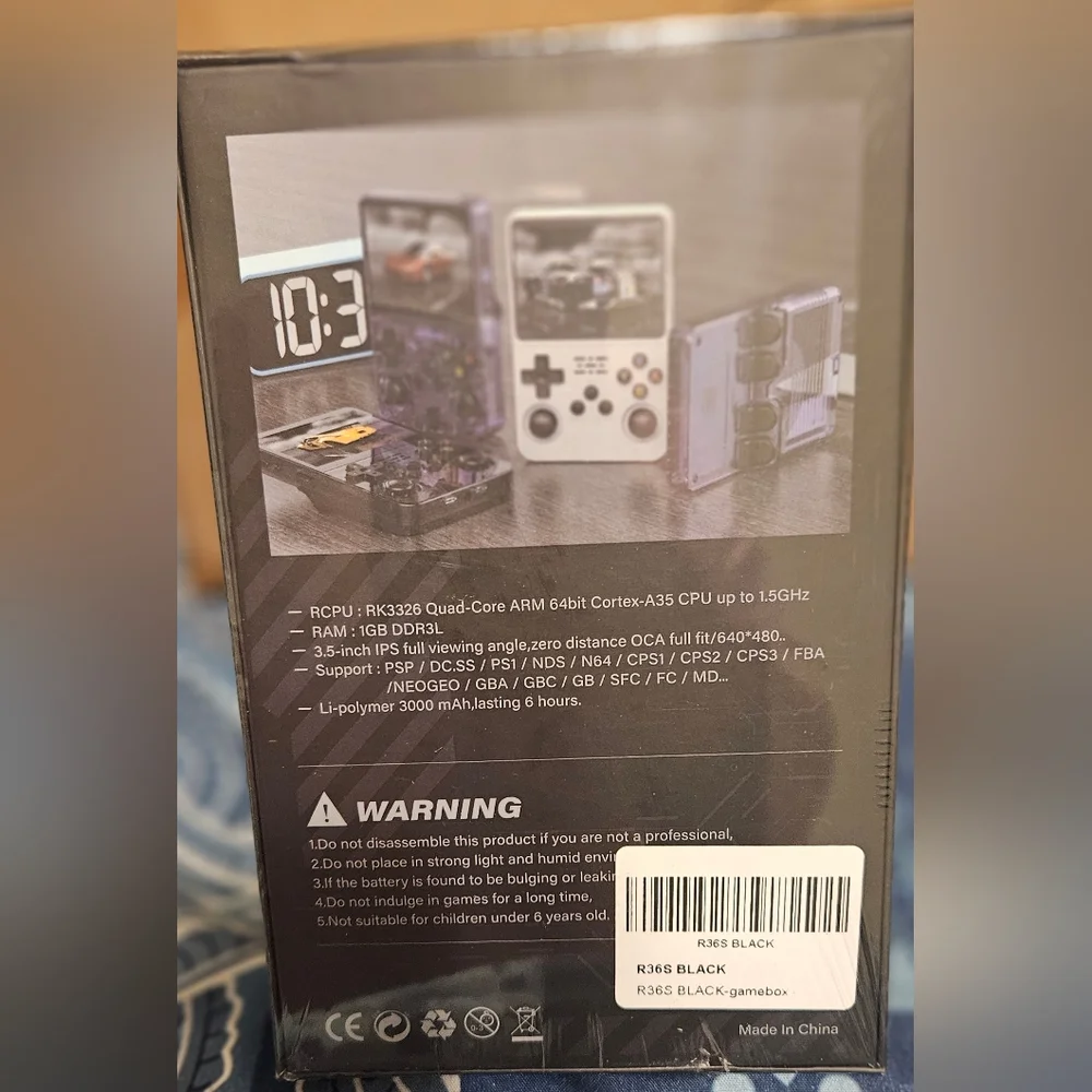 Retro Handheld Game Console - Transparent Black